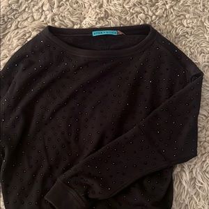 Alice and Olivia Black Bedazzled Sweater